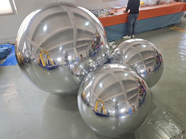 3Pcs Shiny Silver Inflatable Mirror Balls | Event Game-Changer