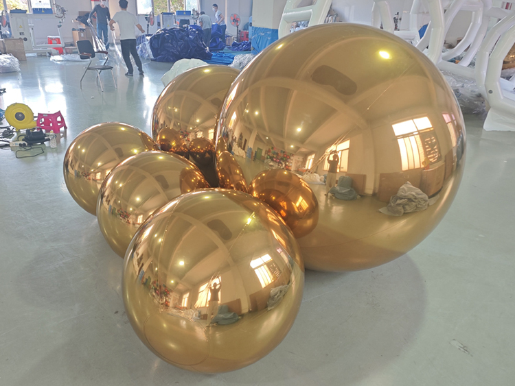 5Pcs Luxury Gold Inflatable Mirror Ball Set | Premium Event Decor