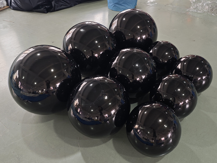 9pcs Gloss Black Inflatable Mirror Ball | Factory Direct Custom Decor