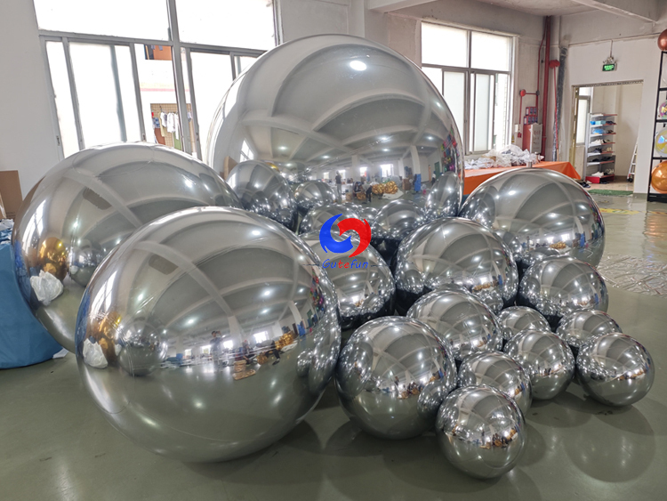 15pcs Chrome Silver Inflatable Mirror Orbs | All-event trending decor
