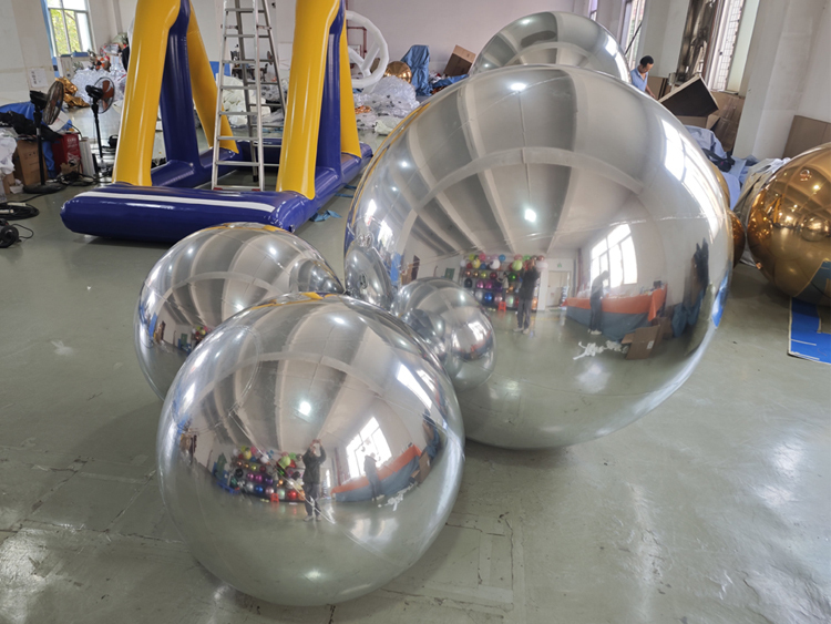 3Pcs Shiny Silver Inflatable Mirror Balls | Event Game-Changer