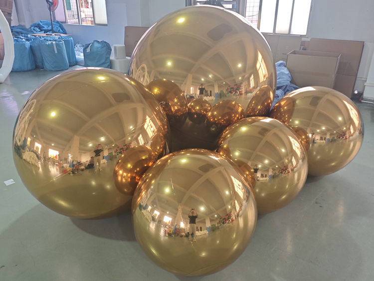 5Pcs Luxury Gold Inflatable Mirror Ball Set | Premium Event Decor