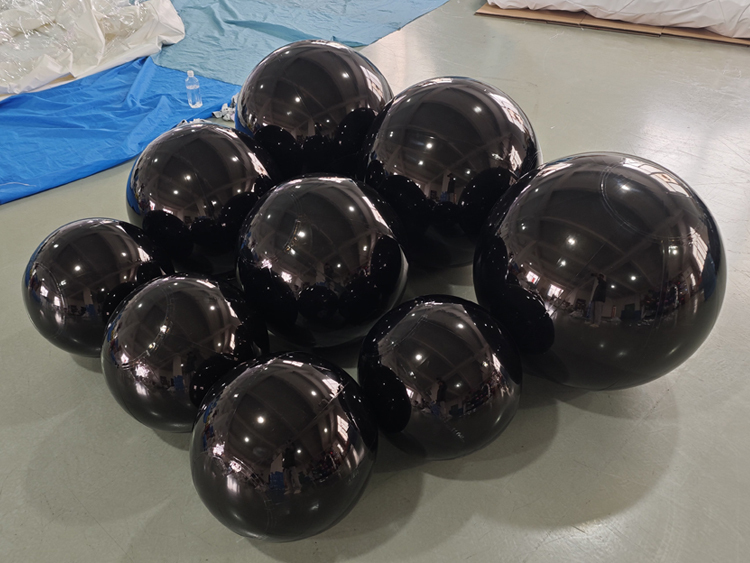 9pcs Gloss Black Inflatable Mirror Ball | Factory Direct Custom Decor