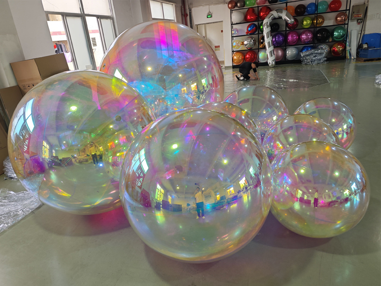 8 pcs Iridescent Rainbow Inflatable Mirror Balls | Factory Direct Wholesale