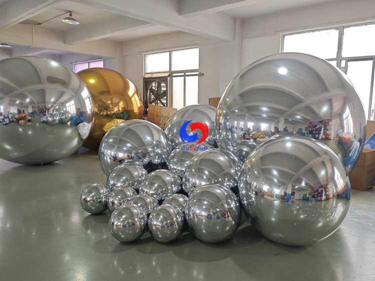 15pcs Chrome Silver Inflatable Mirror Orbs | All-event trending decor