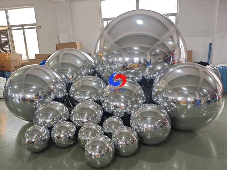 15pcs Chrome Silver Inflatable Mirror Orbs | All-event trending decor