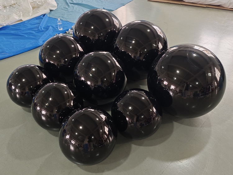 9pcs Gloss Black Inflatable Mirror Ball | Factory Direct Custom Decor