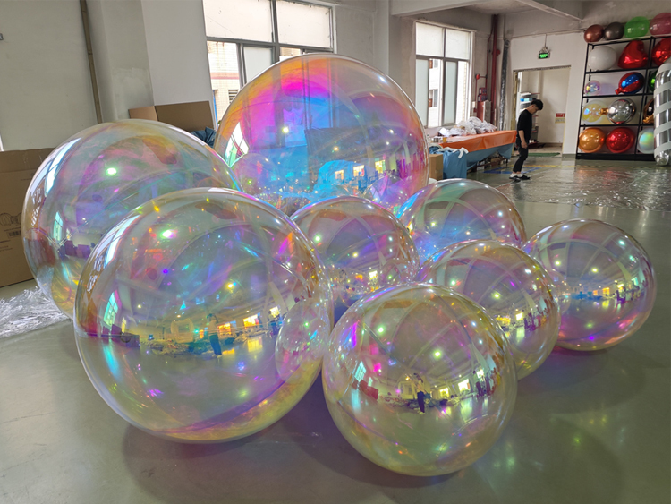 8 pcs Iridescent Rainbow Inflatable Mirror Balls | Factory Direct Wholesale