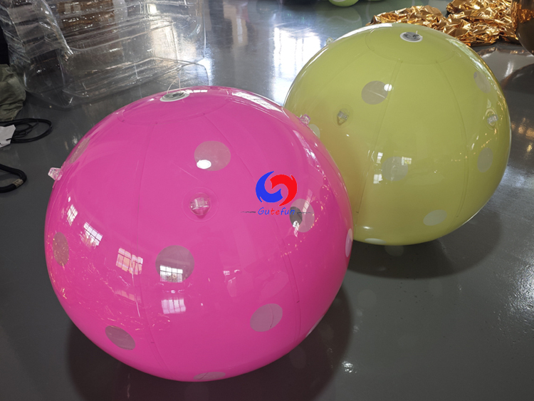 Lime Green & Hot Pink Inflatable Polka Dot Pickleball Mirror Balls  (For Event Planners, Sports Retailers, Decor Wholesalers)