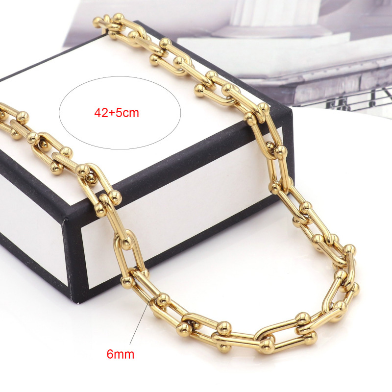 Fashion U Shape Exaggerated Necklace Horse Shoe  Stainless Steel Necklace