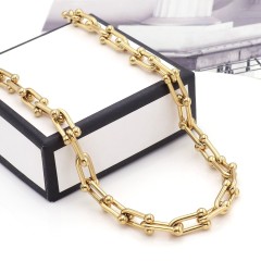 Fashion U Shape Exaggerated Necklace Horse Shoe  Stainless Steel Necklace