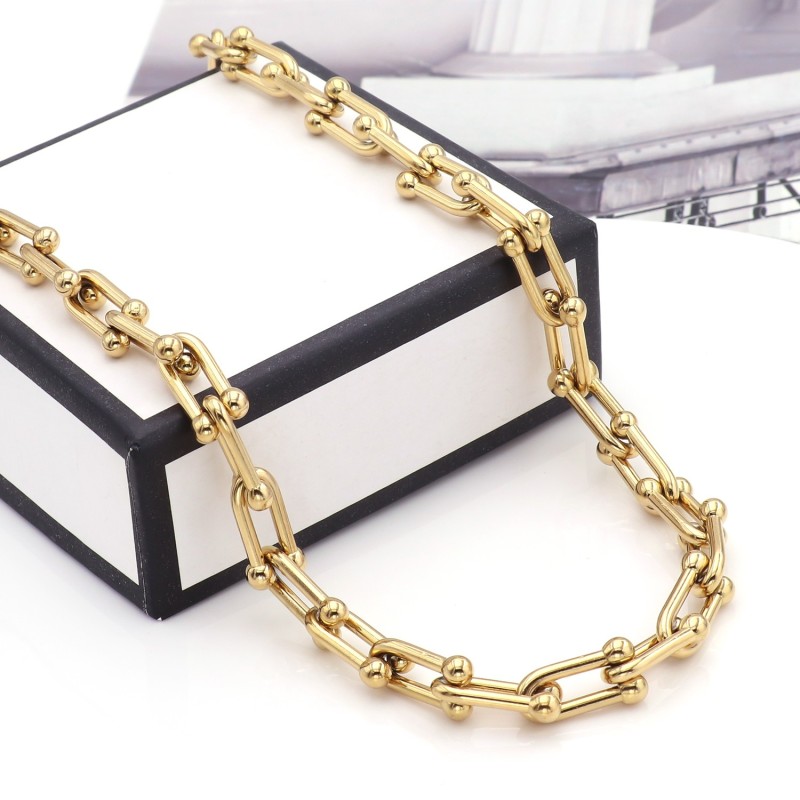 Fashion U Shape Exaggerated Necklace Horse Shoe  Stainless Steel Necklace