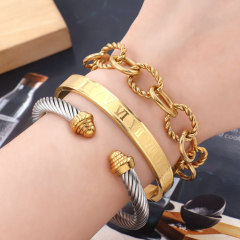 Unisex Stainless Steel Bracelet  Luxuryable  Designs Wedding Party Gifts Cross Nail  Buckle Bangle