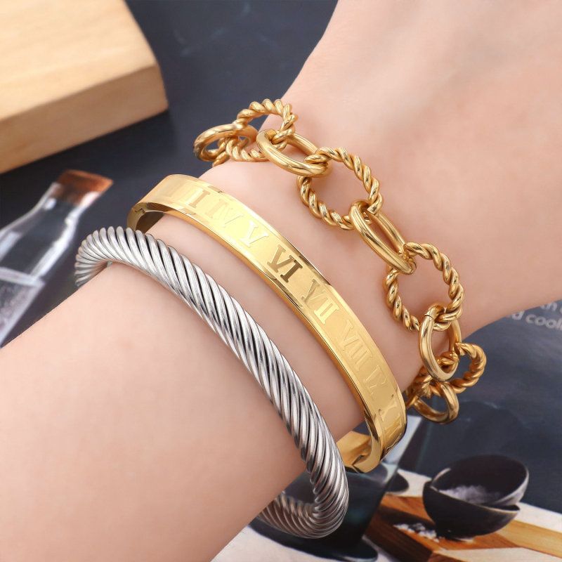 Unisex Stainless Steel Bracelet  Luxuryable  Designs Wedding Party Gifts Cross Nail  Buckle Bangle