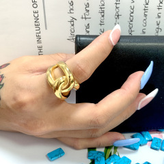 Simple Style Hollow Twist Cross Women Vintage Rock Style Wholesale Ring