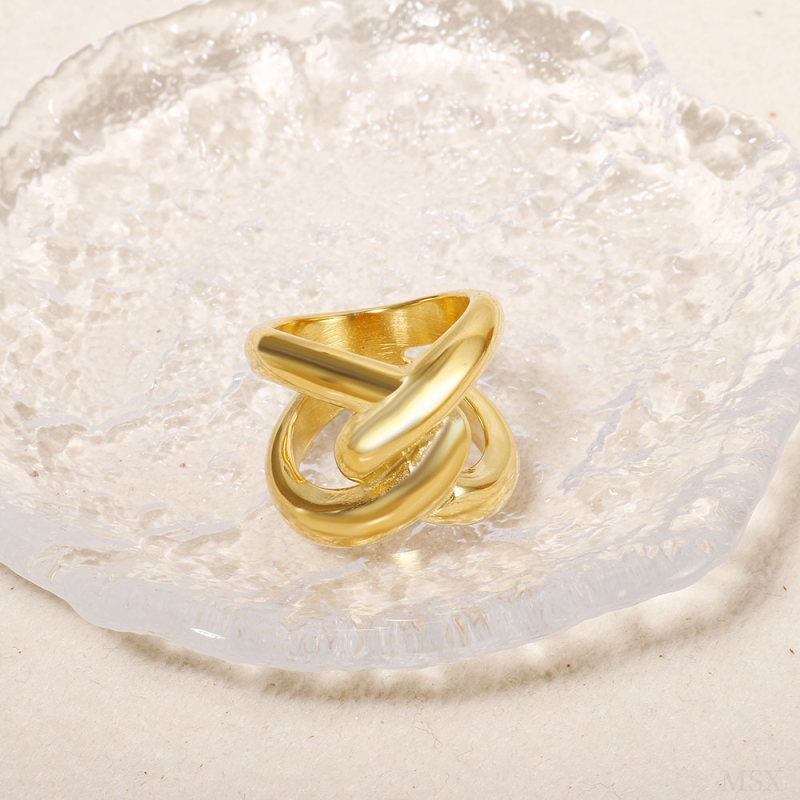 Simple Style Hollow Twist Cross Women Vintage Rock Style Wholesale Ring