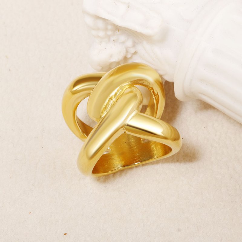 Simple Style Hollow Twist Cross Women Vintage Rock Style Wholesale Ring