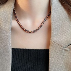 Stainless Steel Leopard Print Simple Exaggerated Retro Temperament Hip-hop Snake Chain Necklace Fashion Jewelry Mexico