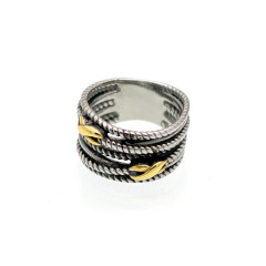 Vintage Multi-Layer Twisted Heart Statement Ring Stainless Steel  Unisex Luxury Chunky Band