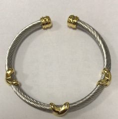 X Shape Jewelry Bracelet Bangle Open Adjustable Stainless Steel Bangle Bracelet