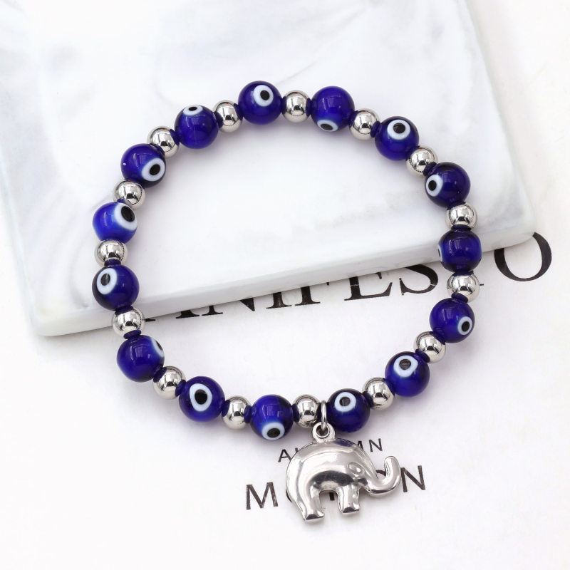 Fashion Natural Gemstone Eyes Pearl Beaded Bracelet Elephant Heart Starfish Charm Pendant Bracelet Jewelry Gift Wholesale