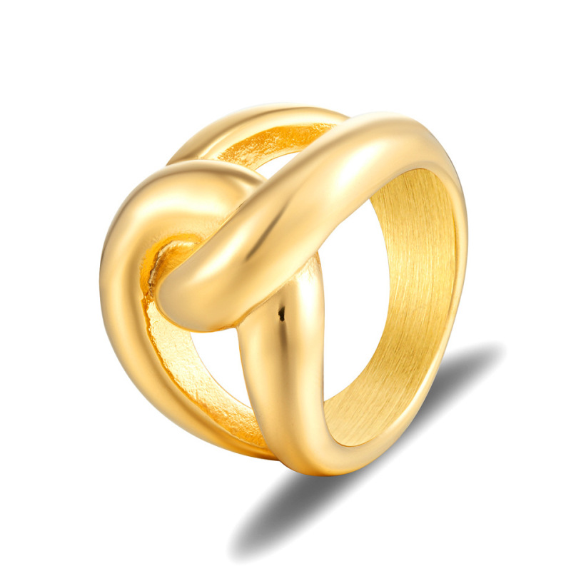 Simple Style Hollow Twist Cross Women Vintage Rock Style Wholesale Ring