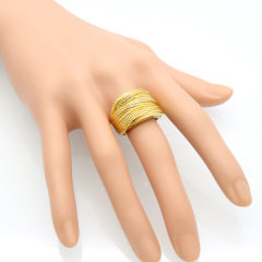 Fashion Female Stainless Steel Jewelry Gold Color Multilayer Wedding Rings