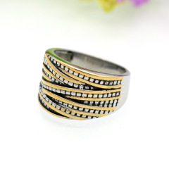 Retro Style Ladies Titanium Steel Ring Trendy Inlay Stainless Steel Color Rope Ring Wholesale Jewelry