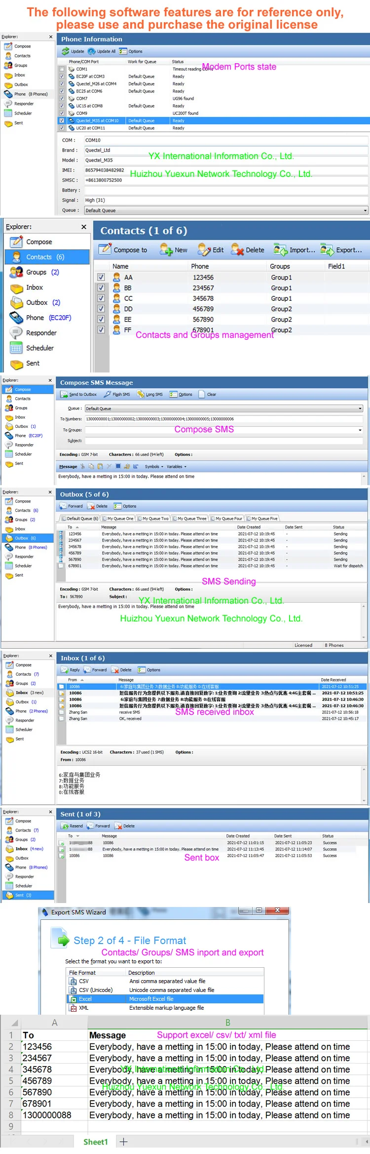 SMS Caster bulk Send Software Operation Demonstration