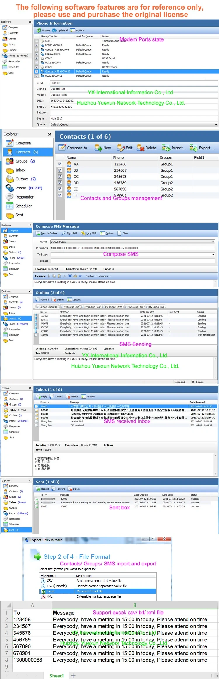 SMS Caster bulk Send Software Operation Demonstration