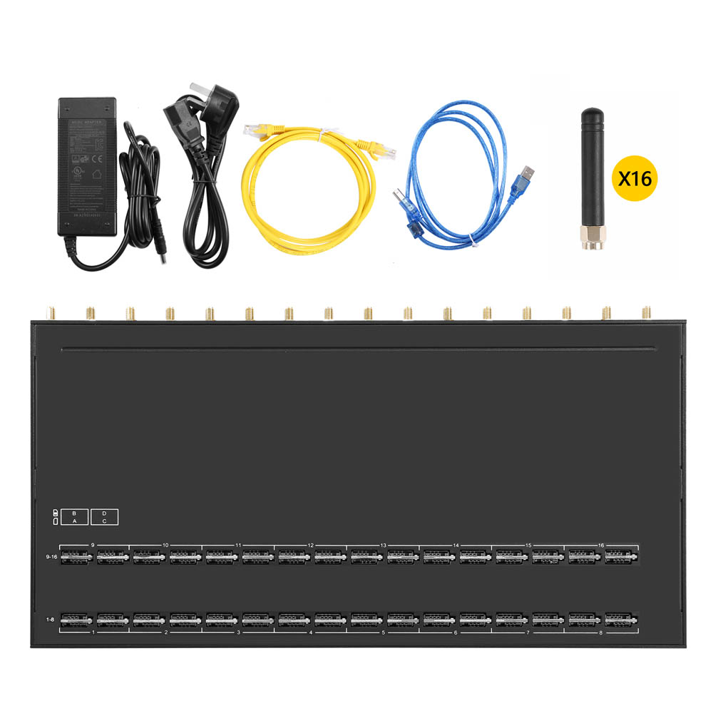 YX Voip gateway 16 channels 64 SIM slots bulk sms and voice device
