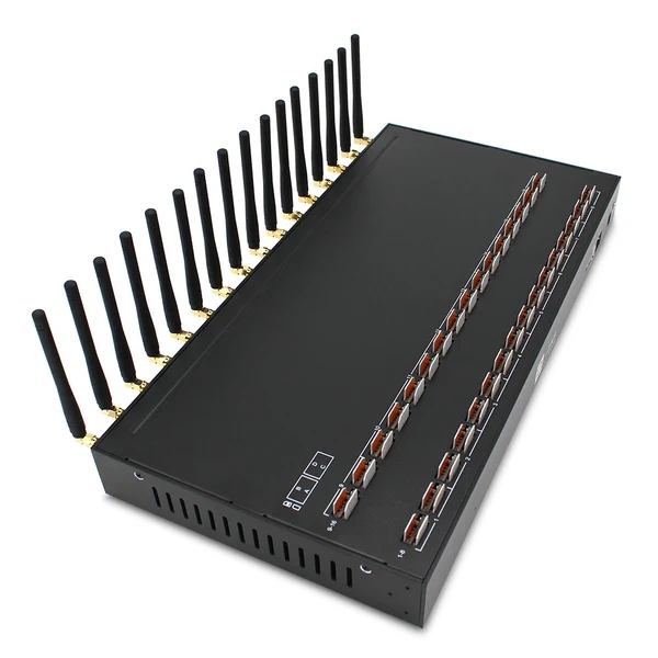 2G GSM 16 SIP Voice 64 SIM Wireless Modem, Support SMPP Http API Data Analysis And SMS Notification System Gateway