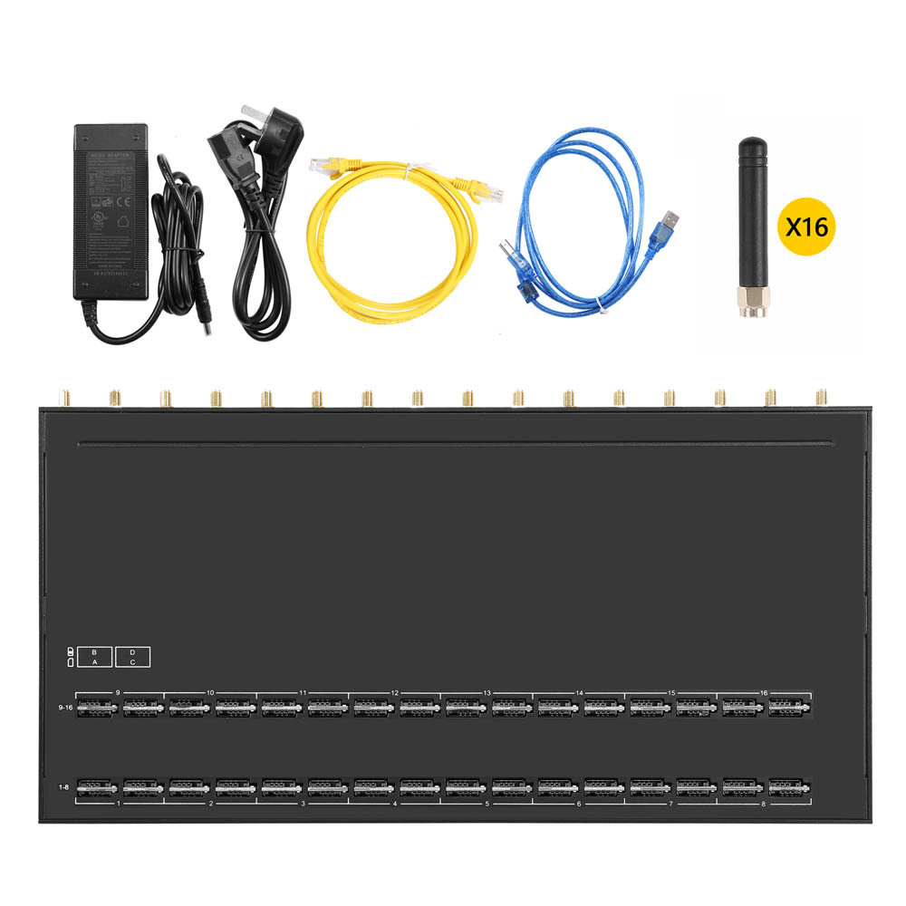 2G 16 Port MoIP Gateway 64 SIM GSM Gateway Sim Box Support SMS/ MMS