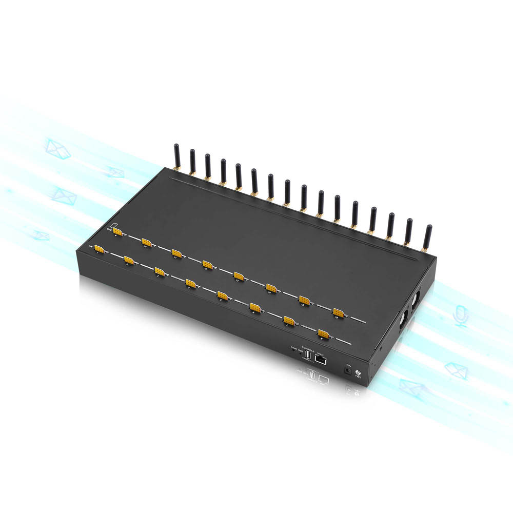 YX 2G GSM 16 Port 16 SIM MoIP Gateway Support SMS/ MMS/ USSD/ AT Command