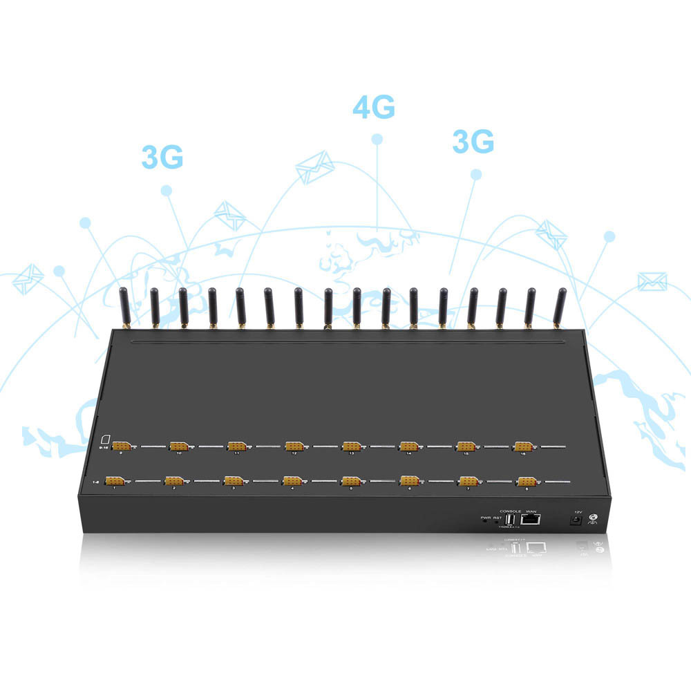 YX 4G 16 Port MoIP Gateway 16 SIM Support SMS/ AT / SIP/ USSD/ IMEI Change
