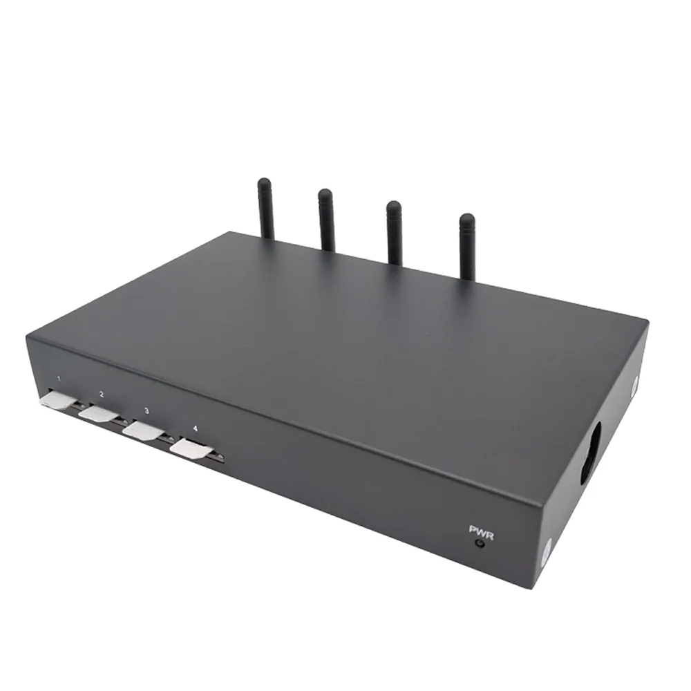 YXCALL 4G LTE VoIP Gateway 4 Ports 4 SIM Slots AT Command GoIP for Bulk Voice Call and SMS