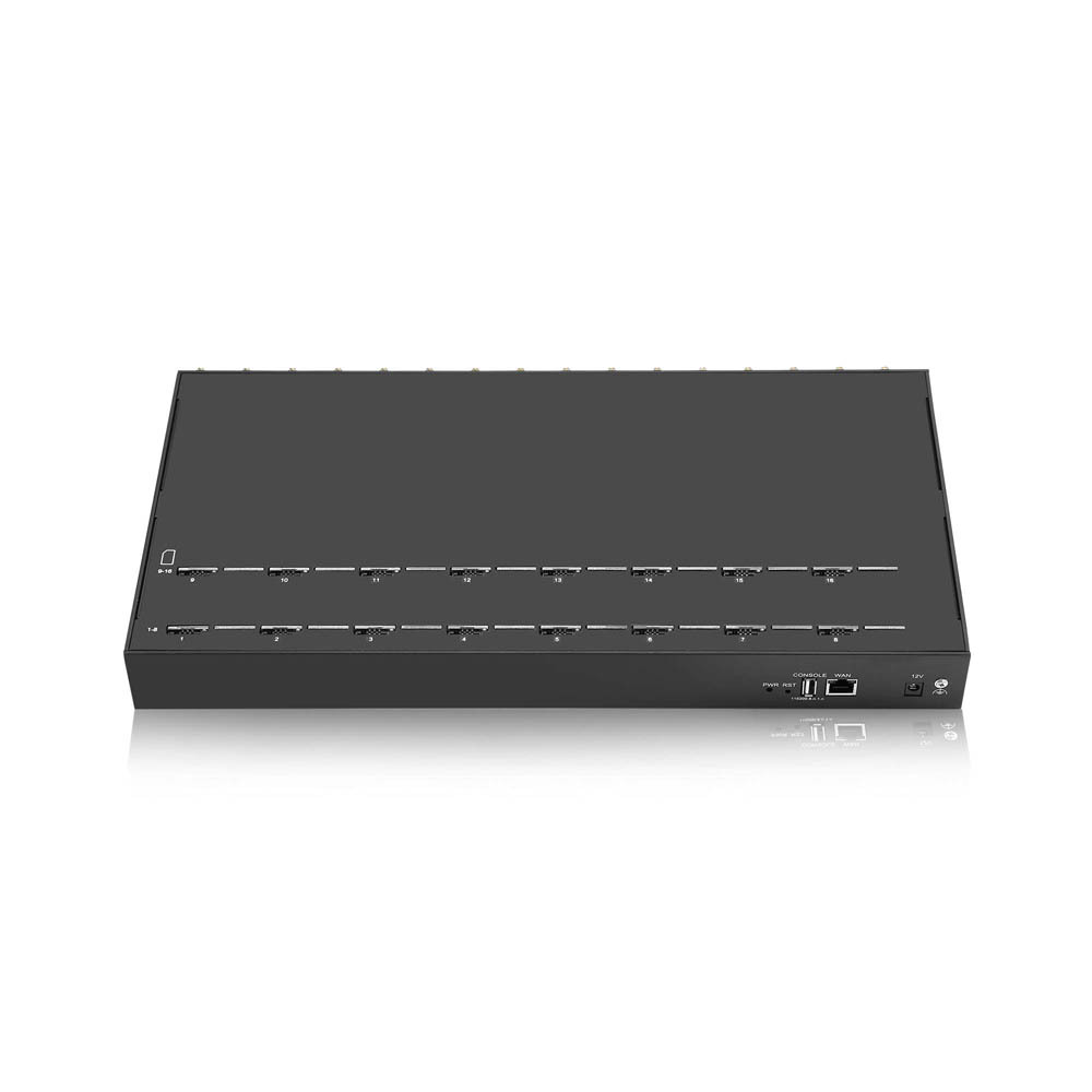 YX 4G 16 Port MoIP Gateway 16 Slots GSM Gateway Sim Box Support SMS/ MMS/ 128 eSIM