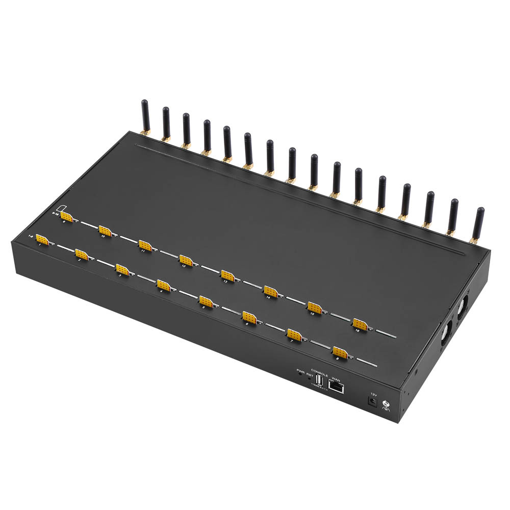 YX 4G LTE 16 Ports 16 SIM GoIP & VoIP Voice Gateway for 128 eSIM and Call and SMS