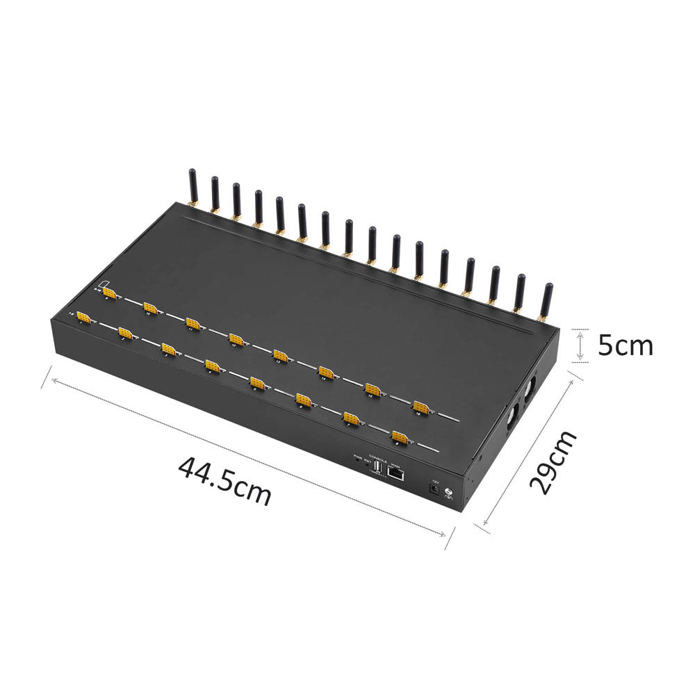YX 4G LTE 16 Ports 16 SIM GoIP & VoIP Voice Gateway for 128 eSIM and Call and SMS