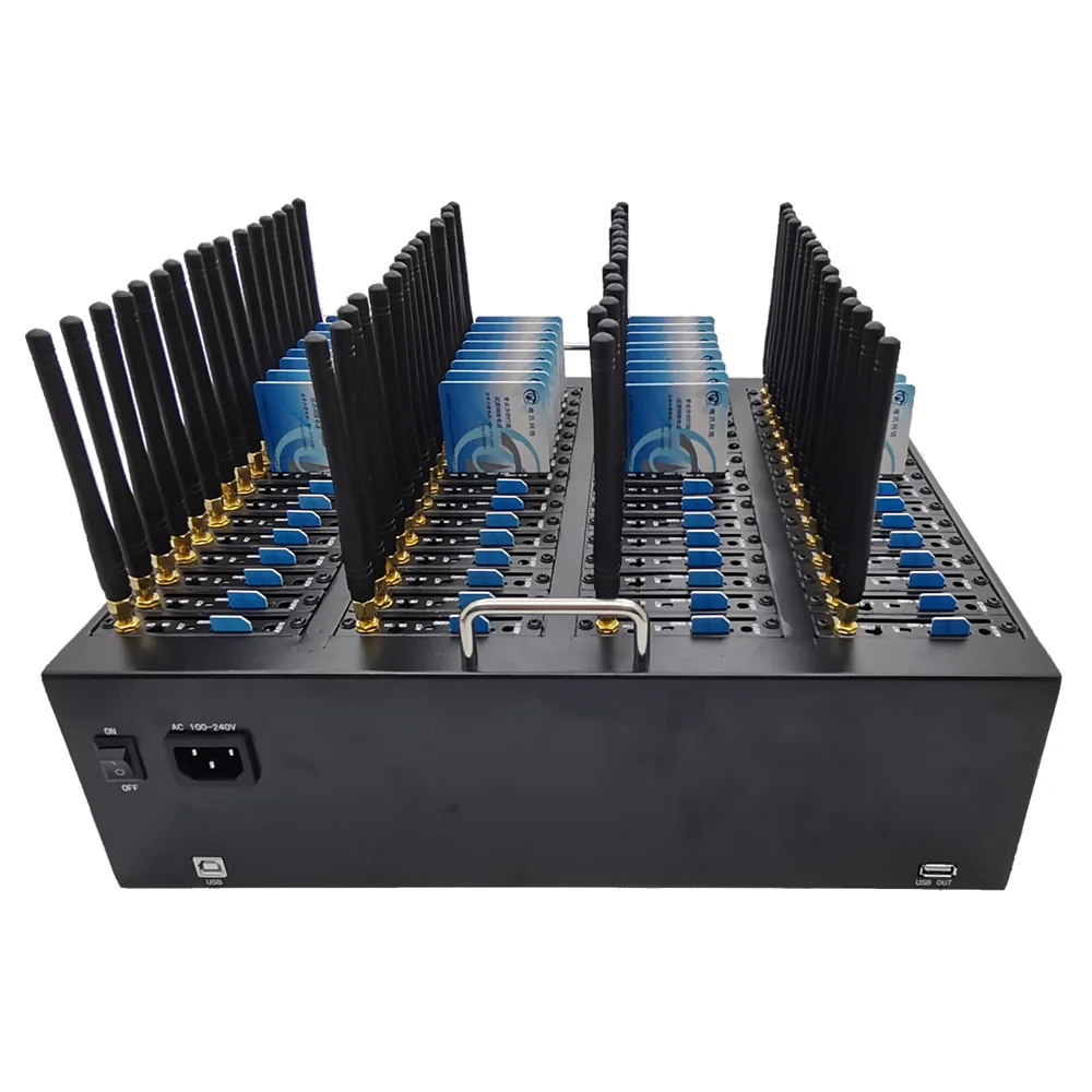 Yxcall 64 ports Bulk Send SMS 2G GSM Modem Pool IMEI Change AT Command