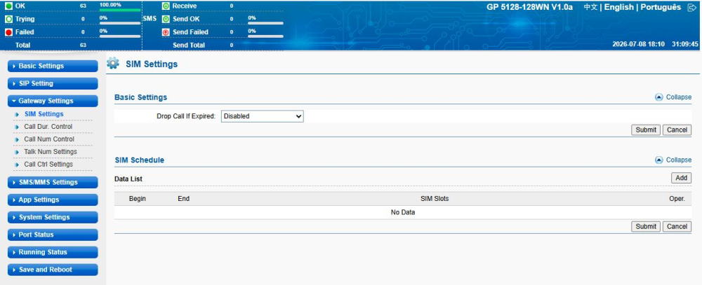 YX Virtual Gateway WIFI Calling Voice & SMS Gateway with SIM Pool Management