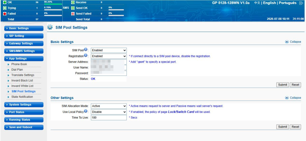 YX Virtual Gateway WIFI Calling Voice & SMS Gateway with SIM Pool Management