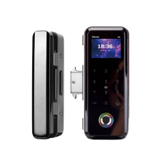 G500S Tuya App Fingerprint Glass Door Lock with Large LCD Display