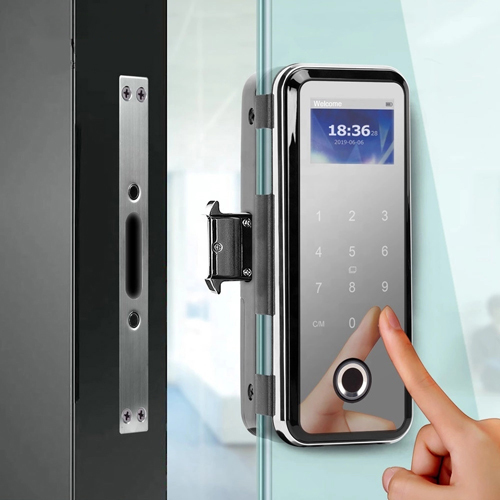 G500S TTlock App Fingerprint Glass Door Lock with Large LCD Display