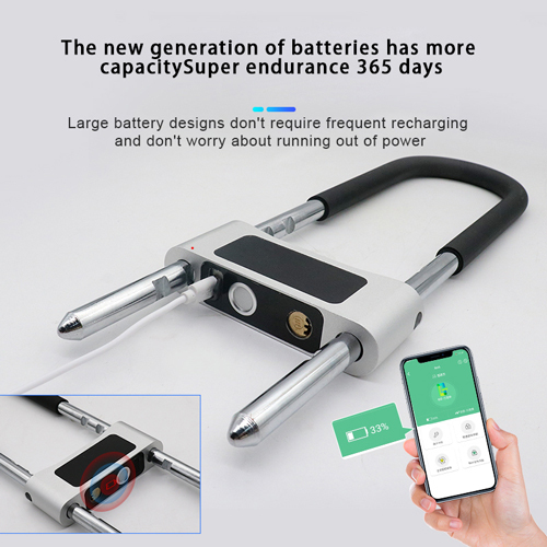 High Security U Shape Biometric Fingerprint Office Door Lock Finger Print Bike Lock
