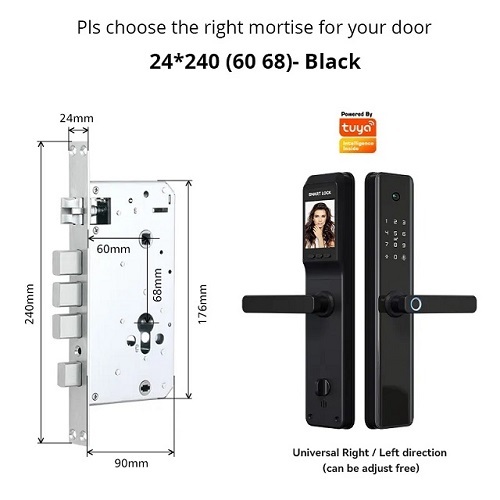 FL-H11C Smart App Fingerprint Semi-automatic Door Lock with LCD Display