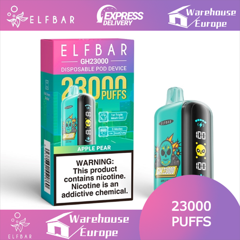 Apple Pear Elfbar GH23000 puffs vape 50 mg Nicotine Rechargeable - Warehouse Europe