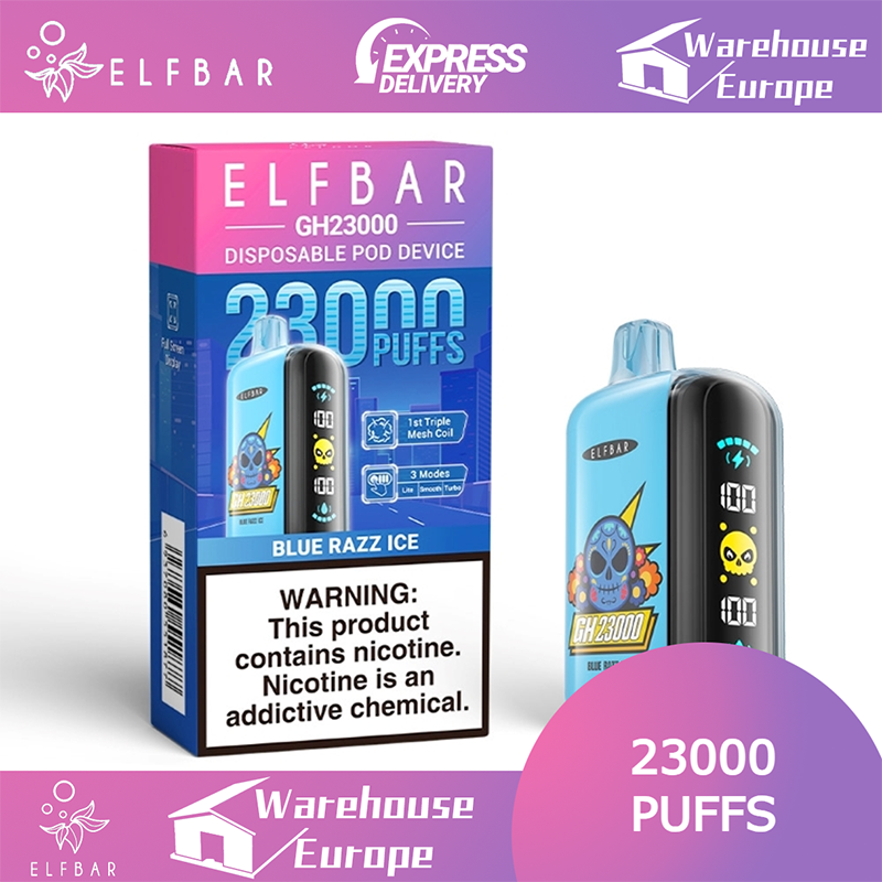 Elf Bar GH23000  Blue Razz Ice Vape - Rechargeable, 50mg Nicotine, 23000 Puffs