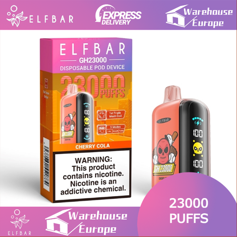 Elf Bar GH23000 Cherry Cola Vape - Rechargeable, 50mg Nicotine, 23000 Puffs