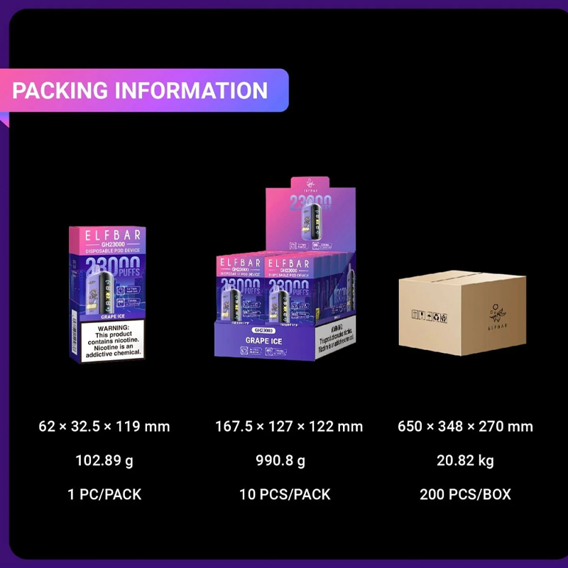 Apple Pear Elfbar GH23000 puffs vape 50 mg Nicotine Rechargeable - Warehouse Europe